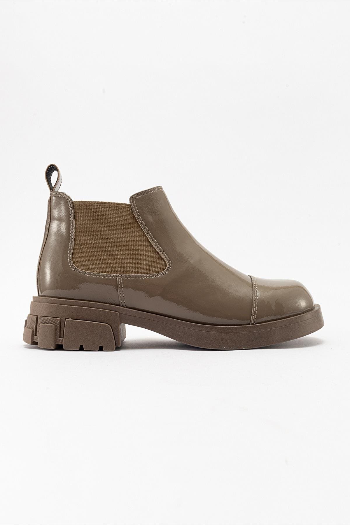 Cafune Patent Platform Boot, Main, color, Dark Beige Patent Faux Leather