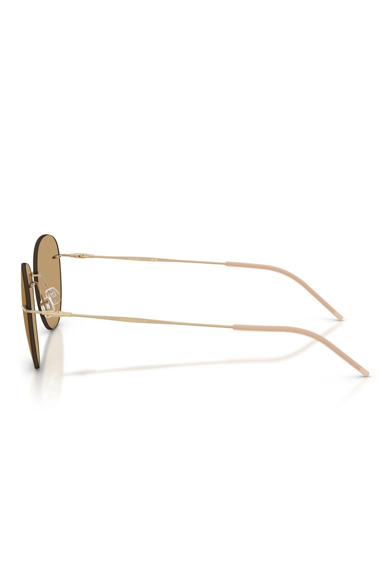 53mm Round Sunglasses, Alternate, color, MATTE PALE GOLD / BROWN
