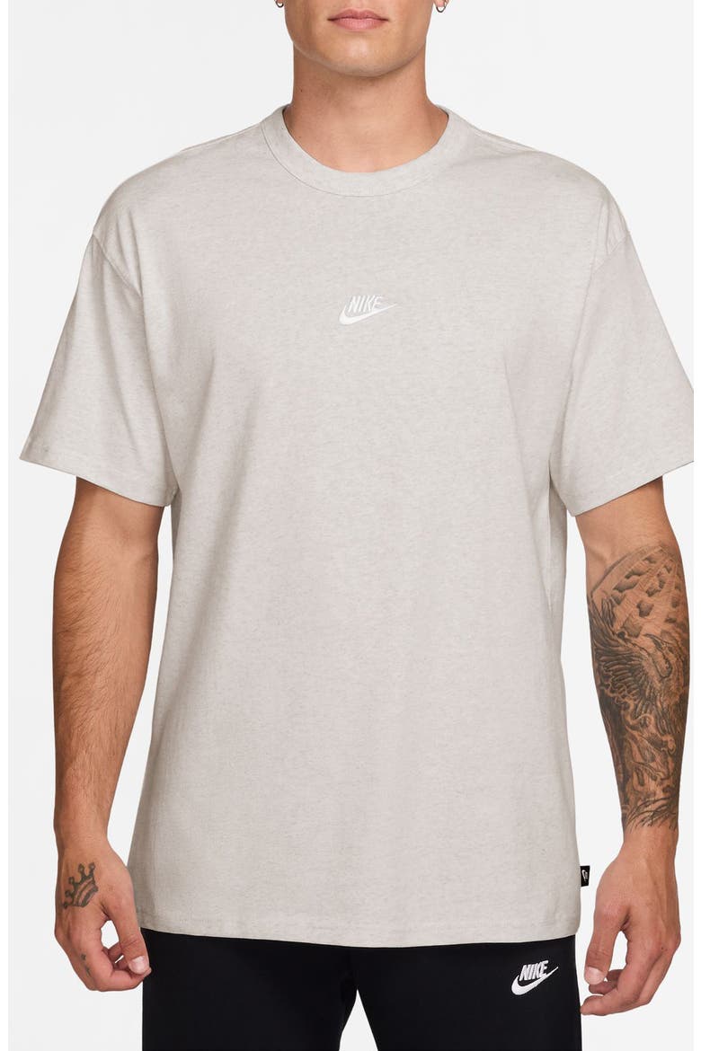 Sportswear Embroidered Swoosh Cotton T-Shirt, Main, color, BIRCH HEATHER