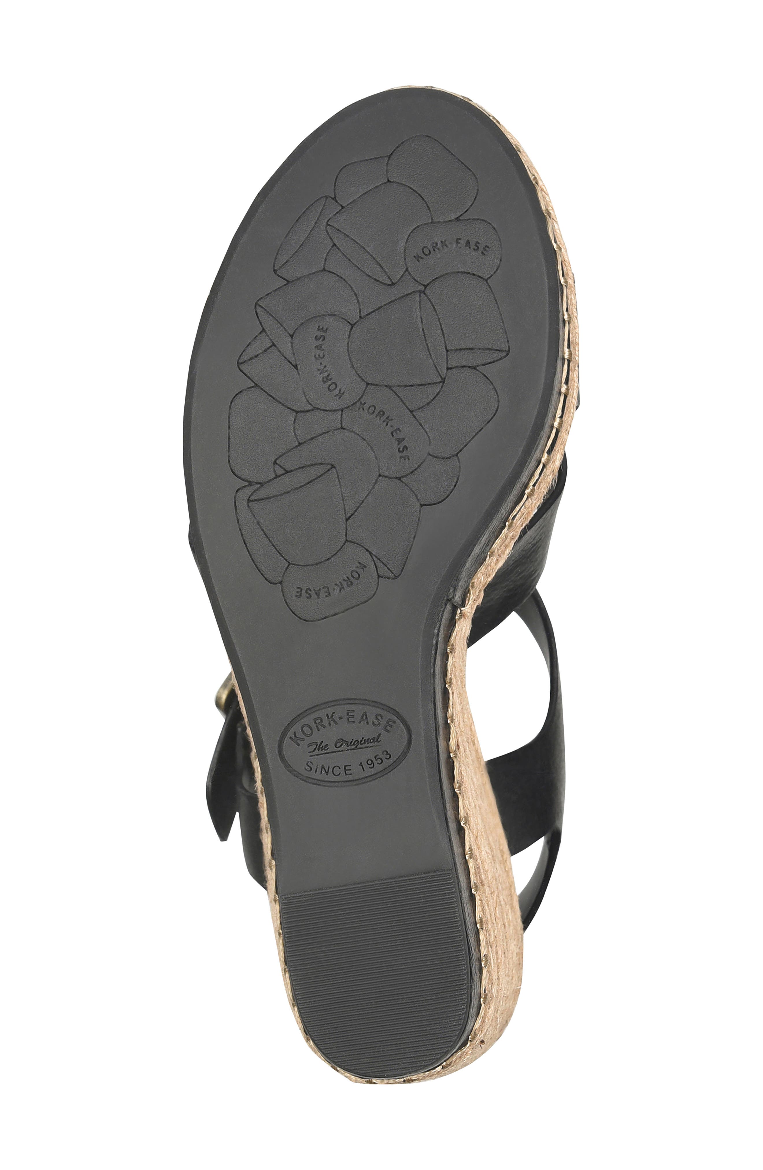 Kork-Ease<sup>®</sup> Rayleigh Espadrille Slingback Platform Wedge Sandal, Alternate, color, Black Leather