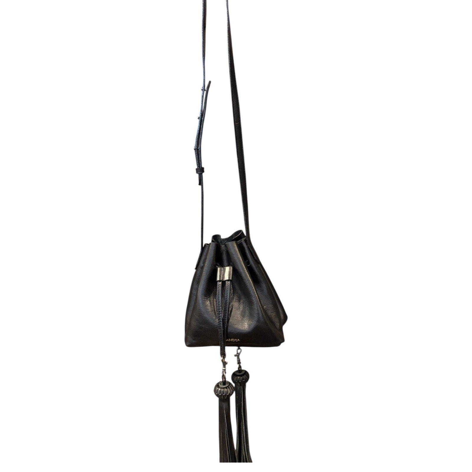 SABANDIJA Lechuza Leather Crossbody Bag, Main, color, Black