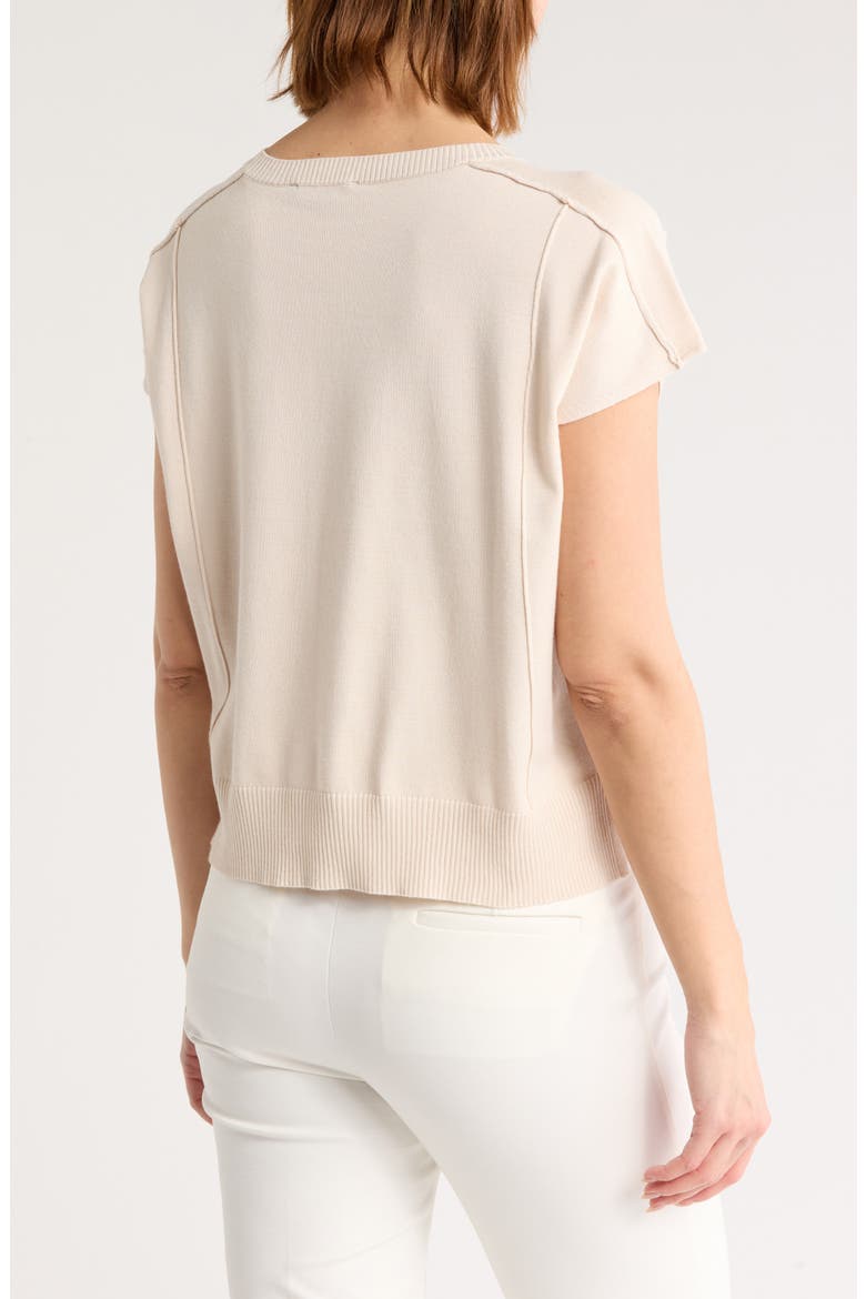 Exposed Seam Extended Sleeve Sweater, Alternate, color, PALE BONE