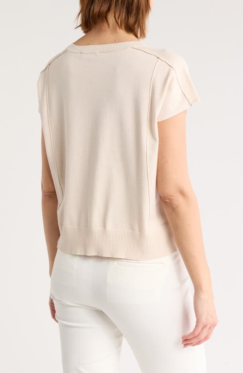 ADRIANNA PAPELL ADRIANNA PAPELL EXPOSED SEAM EXTENDED SLEEVE SWEATER