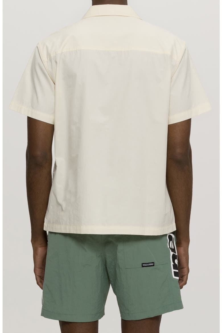 Elements Jacquard Tape Cotton Camp Shirt, Alternate, color, CREAM