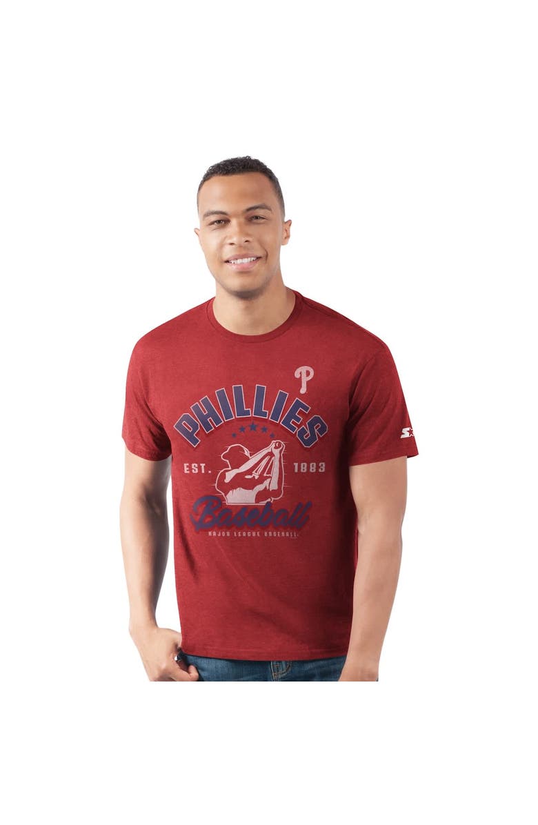 STARTER Men's Starter Red Philadelphia Phillies Prime Time Batter T-Shirt, Main, color,
