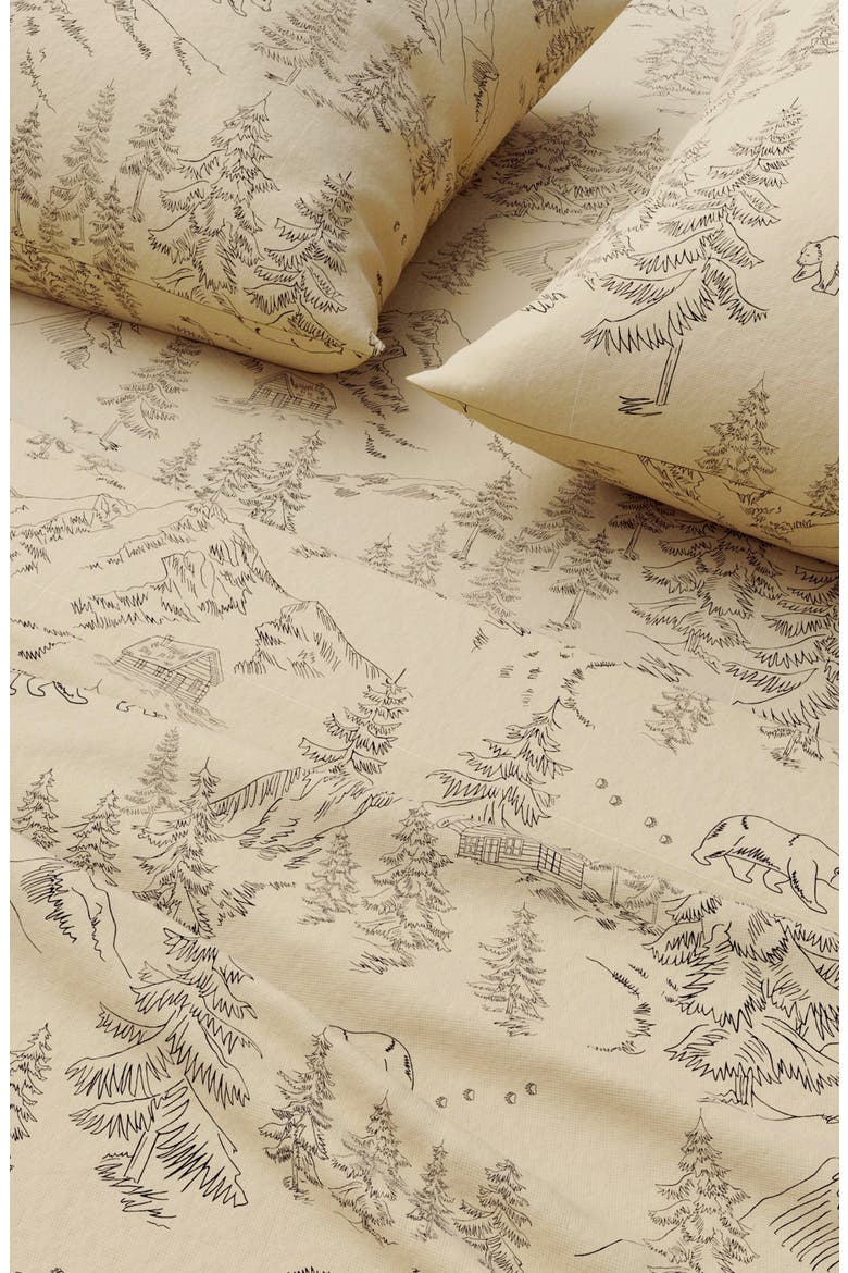 Lodge Print Microfiber Sheet Set, Alternate, color, BEAR MOUNTAIN