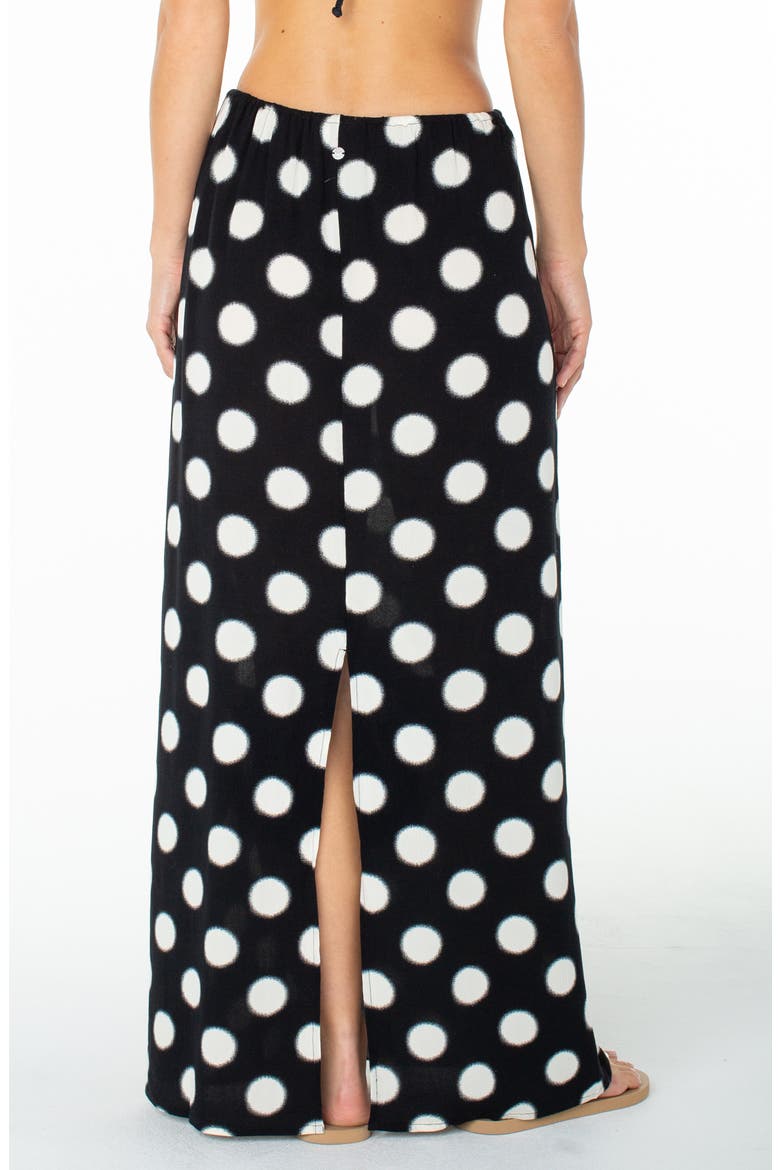 Iyla Polka Dot Drawstring Maxi Skirt, Alternate, color, ANTHRACITE