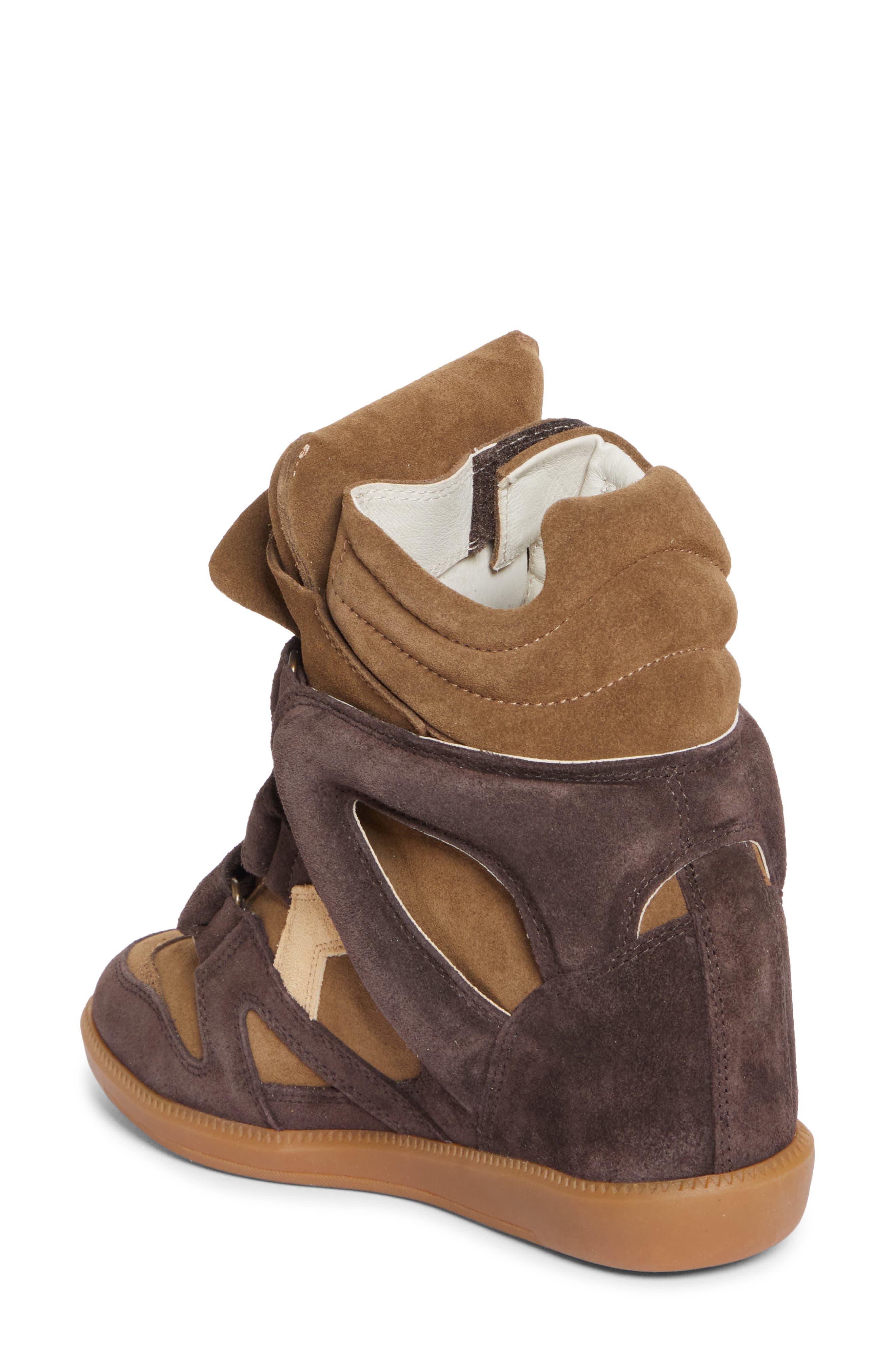Bekett Wedge High Top Sneaker, Alternate, color, CHOCOLATE/ SAND BROWN