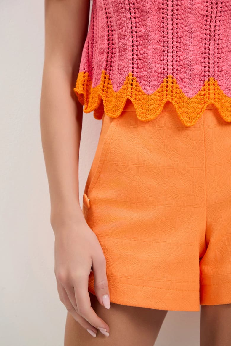 Playa Largo Wavy Knit Top, Alternate, color, Corso Coral Multi