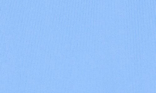 Theory Leenda Mock Neck Ribbed Sweater In Blue