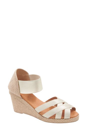 Andre Assous Women's Adin Jute Wedge Sandals In White