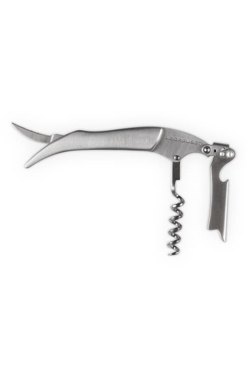 Le Creuset One-step Waiter's Friend Corkscrew Wine Opener, Stainless Steel In Silver