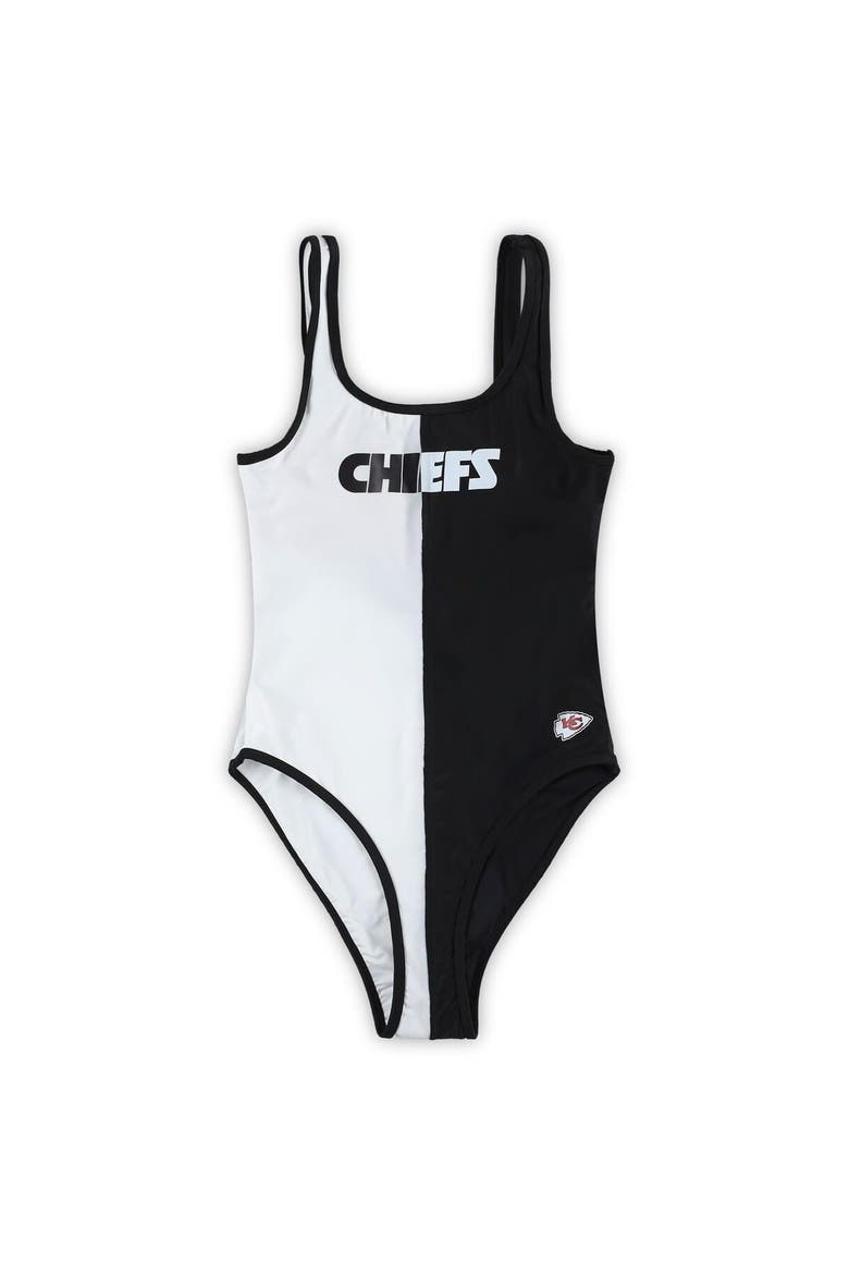 Women's G-III 4Her by Carl Banks Black/White Kansas City Chiefs Last Stand One-Piece Swimsuit, Alternate, color, Black