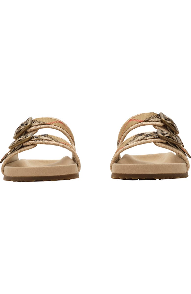Burberry Raffia-effect Urchin Sandals, Alternate, color, Bake Beige