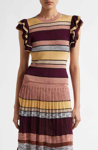 Ulla Johnson Cecile Metallic Stripe Knit Top
