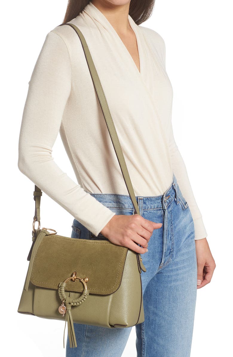 See by Chloé Small Joan Leather Shoulder Bag, Alternate, color, Aloe Green