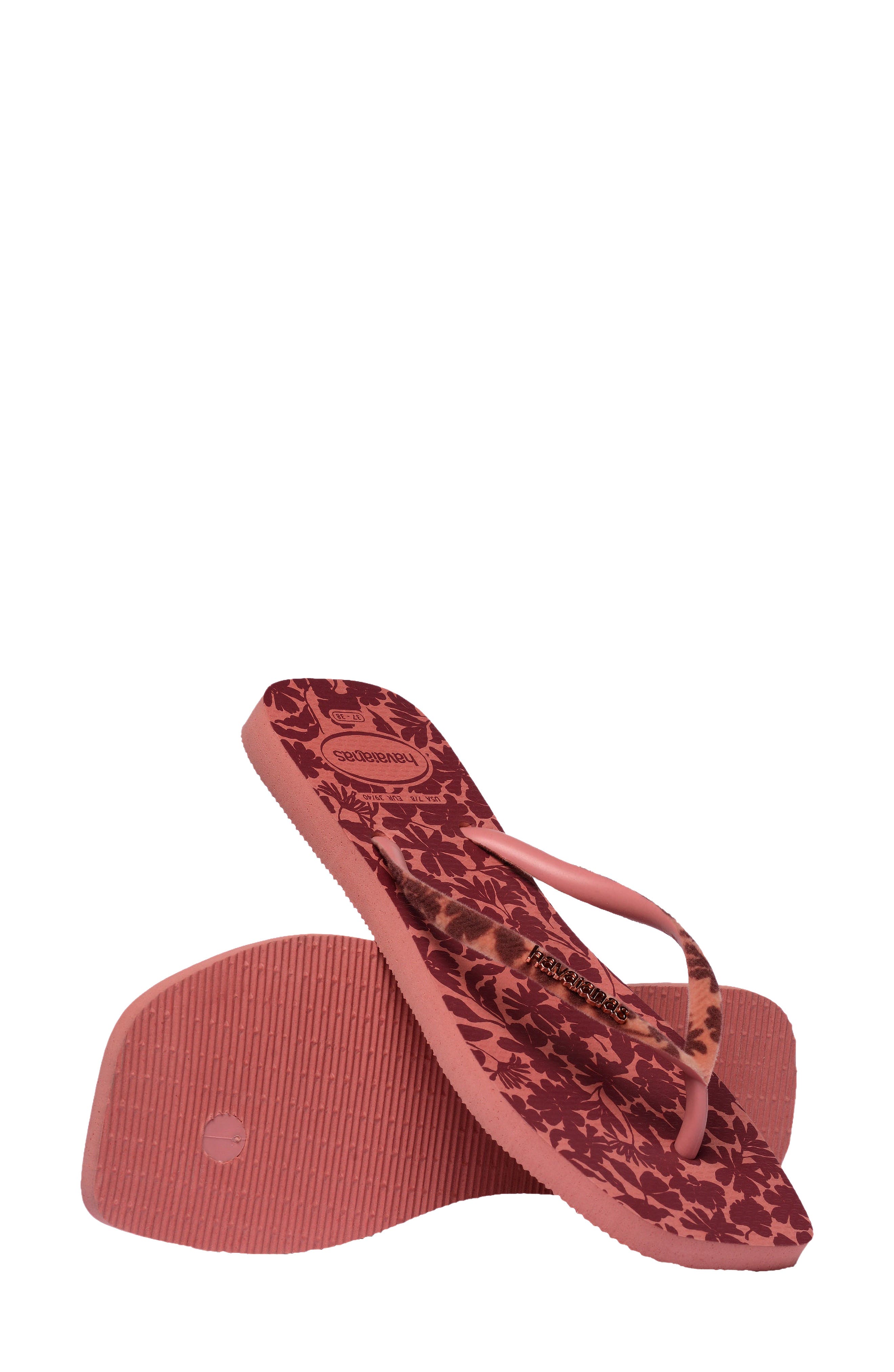 Flocked Strap Flip Flop, Alternate, color, CANYON CLAY