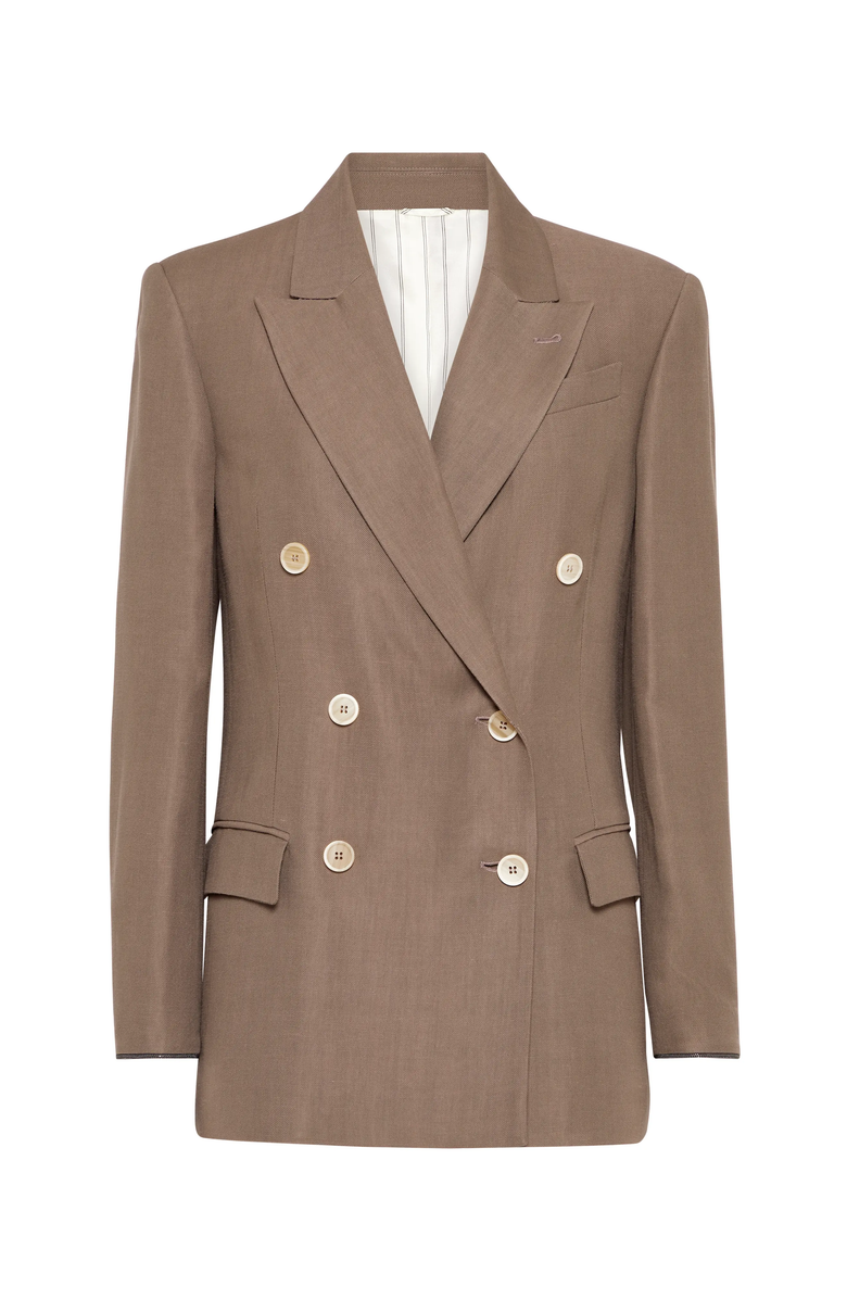 Brunello Cucinelli Twill blazer with monili, Main, color, 