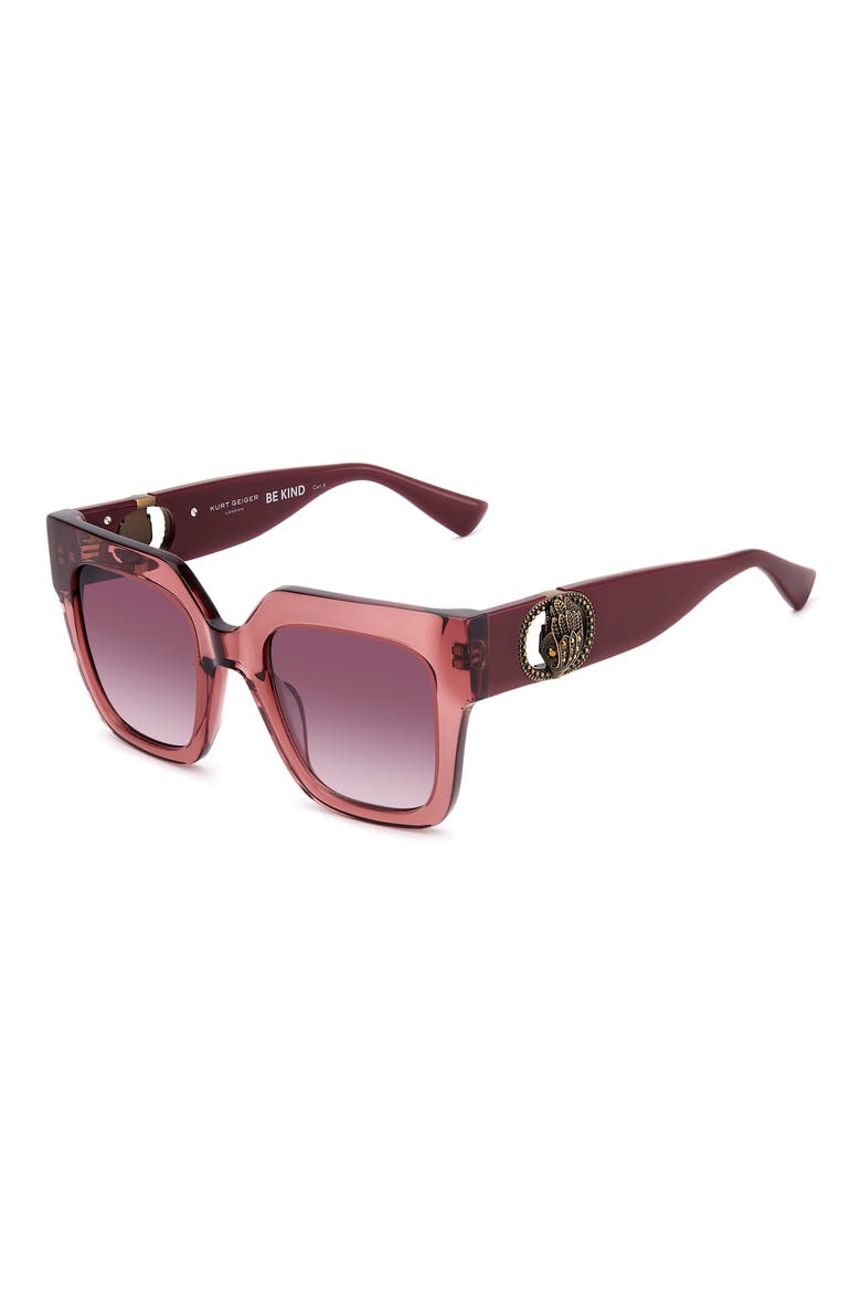 50mm Gradient Square Sunglasses, Alternate, color, CRYSTAL BURGUNDY/ PINK