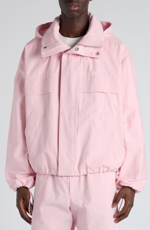 Bottega Veneta Cotton Twill Blouson Jacket With Packable Hood In Pink