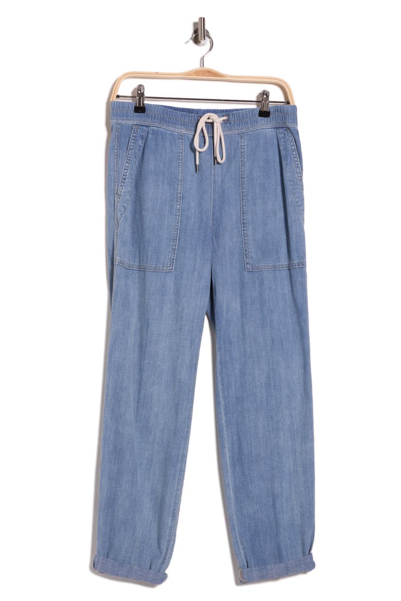 Cotton Chambray Denim Pants, Alternate, color, LIGHT WASH