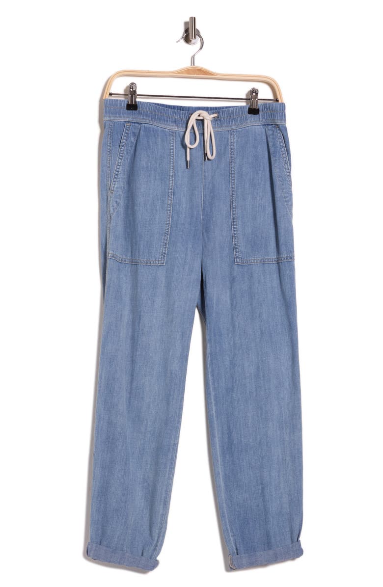 James Perse Cotton Chambray Denim Pants, Alternate, color, Light Wash