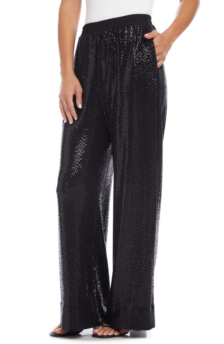 Karen Kane Sequin Wide Leg Pants, Alternate, color, 