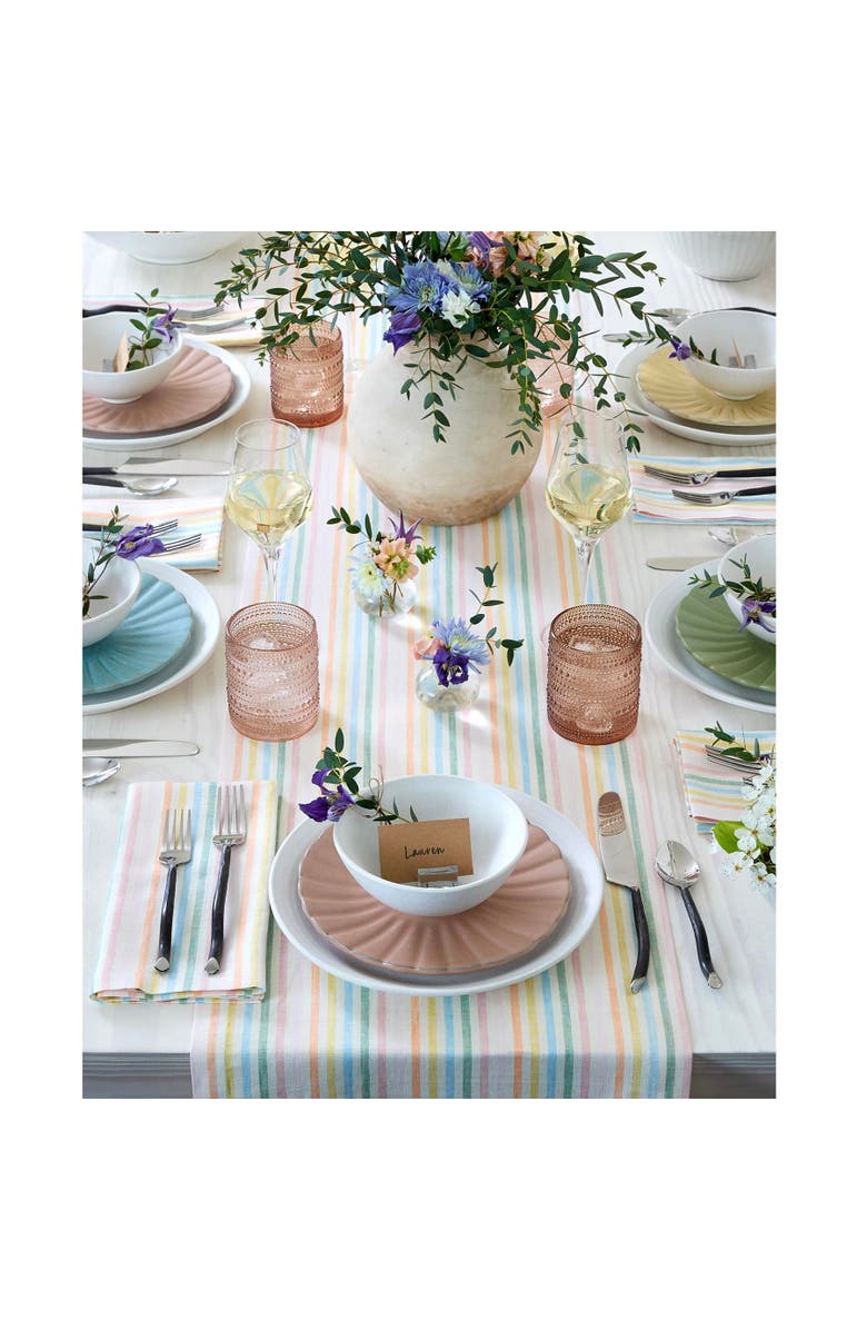 Solino Home Linen Table Runner - Julia, Alternate, color, Muted Pastel Stripe