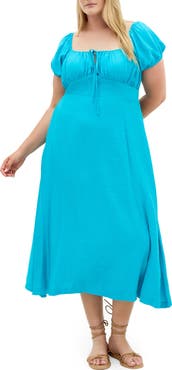 City Chic Abbigail Midi Peasant Dress