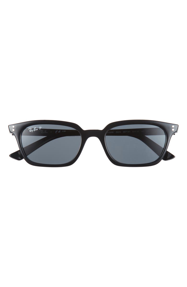 Ray-Ban 53mm Polarized Pillow Sunglasses, Main, color, Black