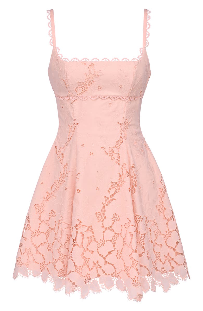 HOUSE OF CB Isla Scallop Broderie Anglaise Minidress, Alternate, color, Peach