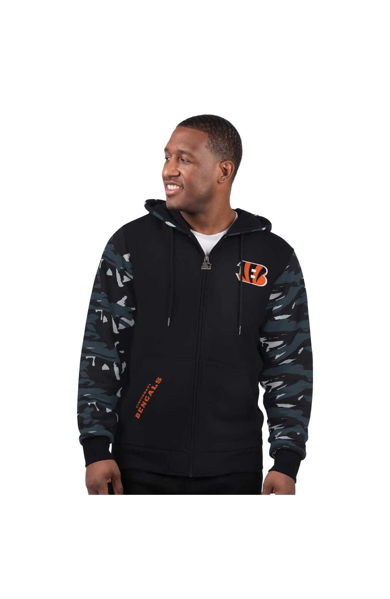 STARTER Men's Starter Black Cincinnati Bengals Thursday Night Gridiron Full-Zip Hoodie, Main, color, Black