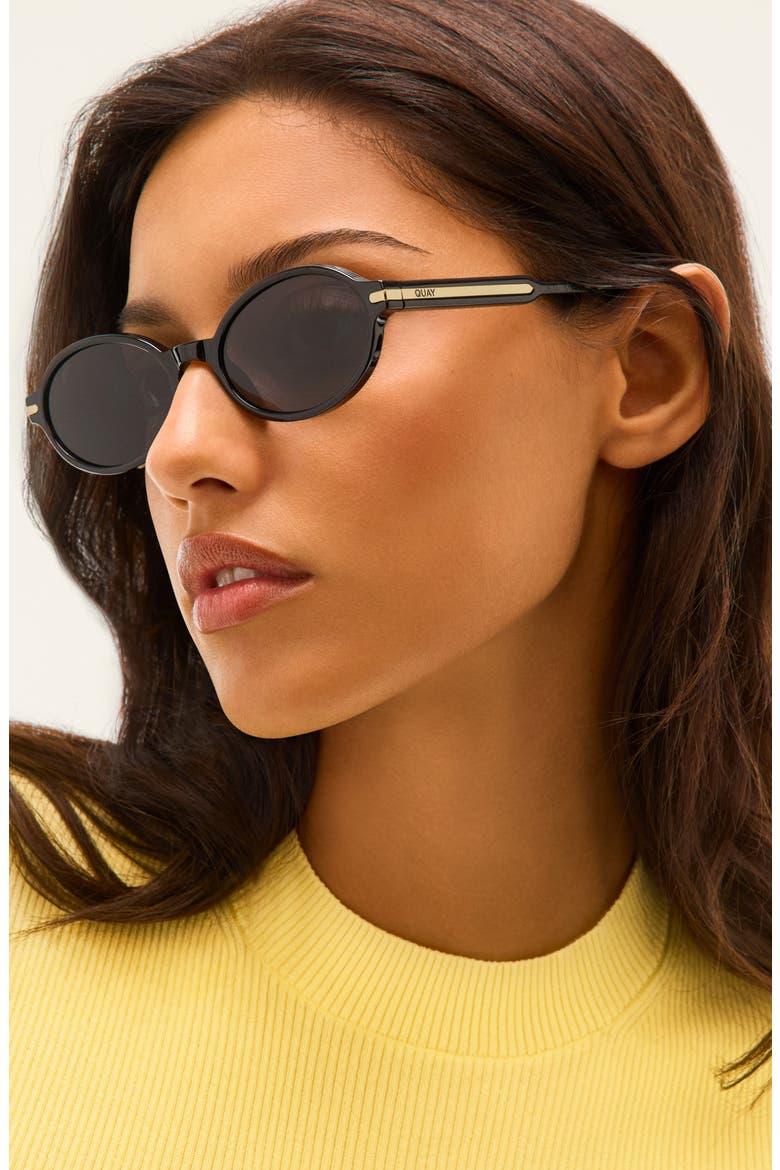 Nevermind 54mm Round Sunglasses, Alternate, color, BLACK/ SMOKE