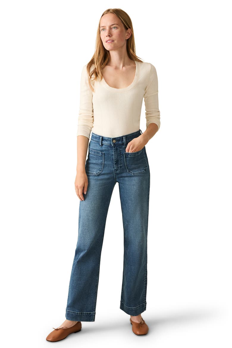 Stretch Terry Wide Leg Pants, Alternate, color, RIVERTON
