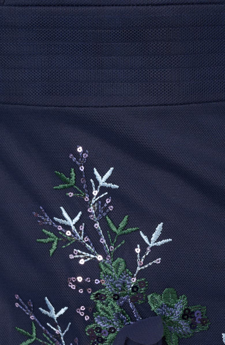 Aidan Mattox by Adrianna Papell Sequin Embellished Off the Shoulder Mermaid Gown, Alternate, color, Navy