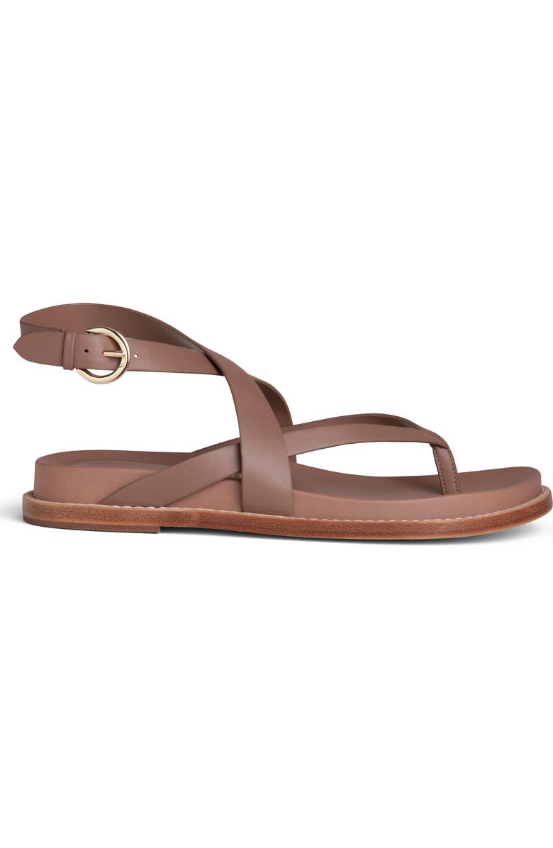 Allegra James Elise Leather Flat Sandal, Main, color,