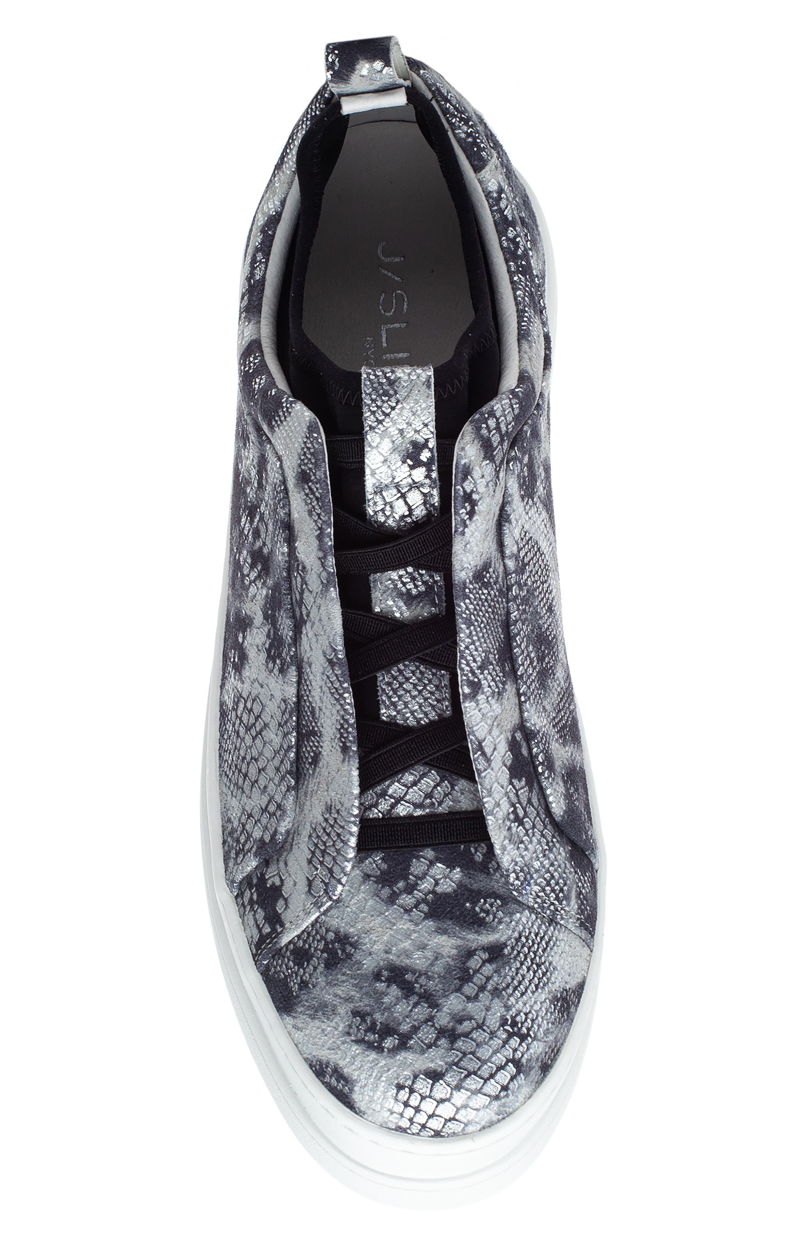 Nyle Platform Sneaker, Alternate, color, SILVER/ BLACK LEATHER