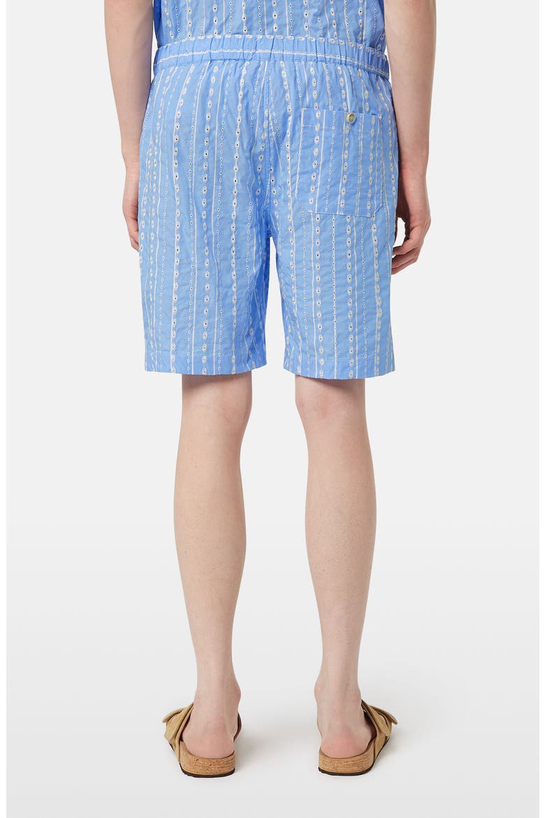 Embroidered Eyelet Cotton Bermuda Shorts, Alternate, color, SKY BLUE