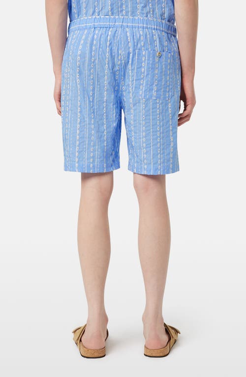 Scotch & Soda Embroidered Eyelet Cotton Bermuda Shorts In Sky Blue