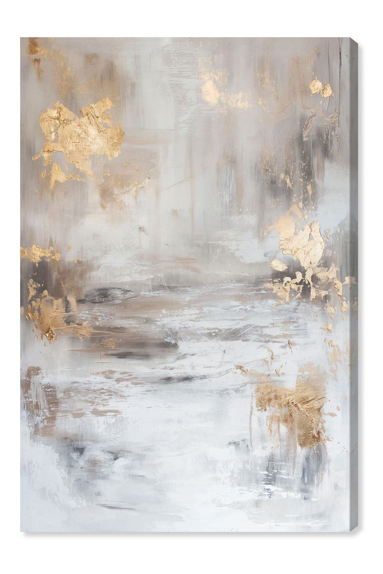 Burnished Patina Canvas Wall Art, Main, color, GREY