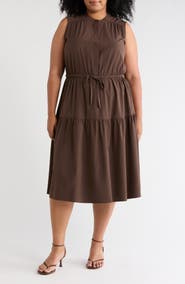 Calvin Klein Drawstring A-Line Midi Dress