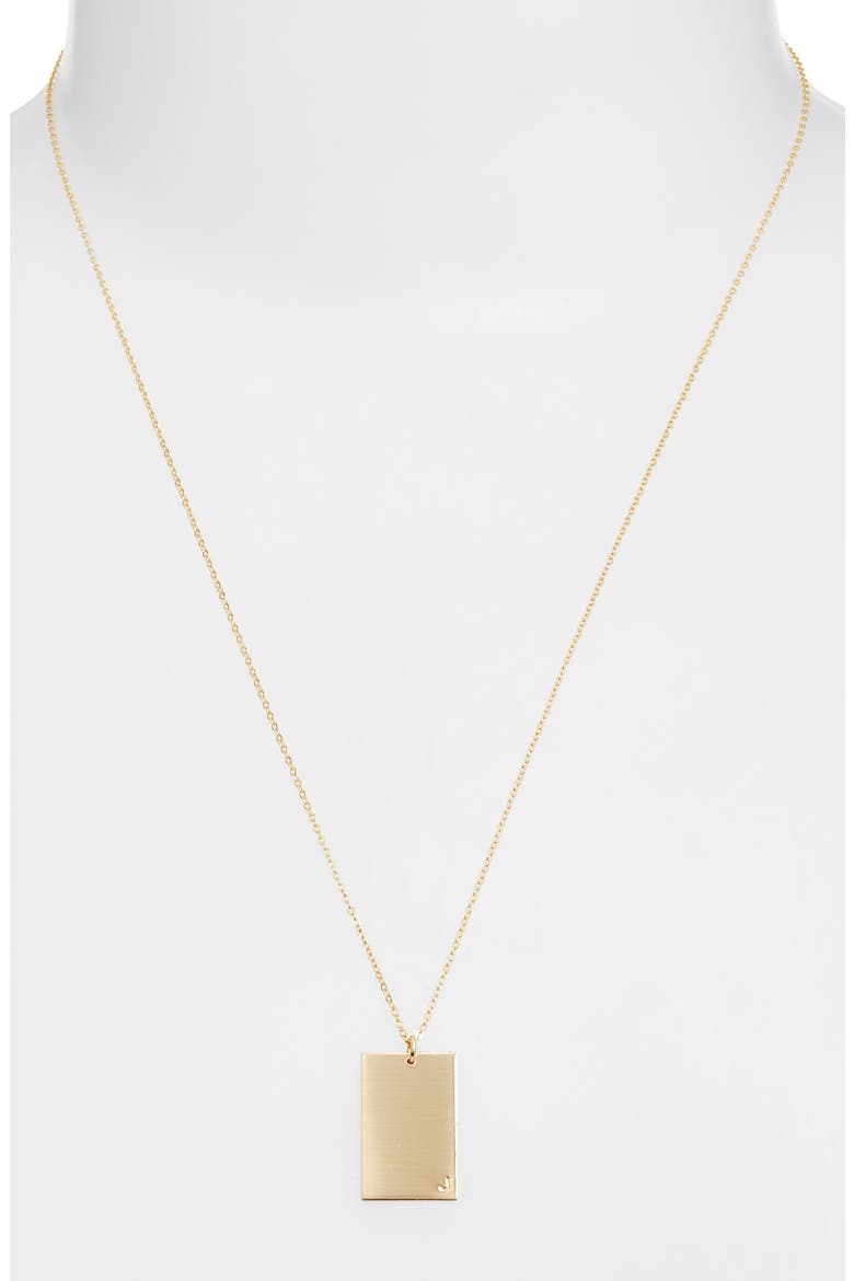 Goldie Initial Tag Pendant Necklace, Alternate, color, GOLD / J
