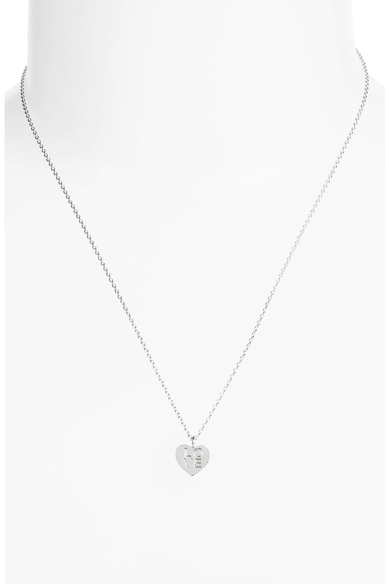Love Letter Heart Necklace, Alternate, color, SILVER