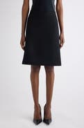 Balenciaga Wool Twill A-Line Midi Skirt