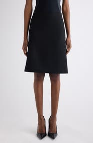Balenciaga Wool Twill A-Line Midi Skirt