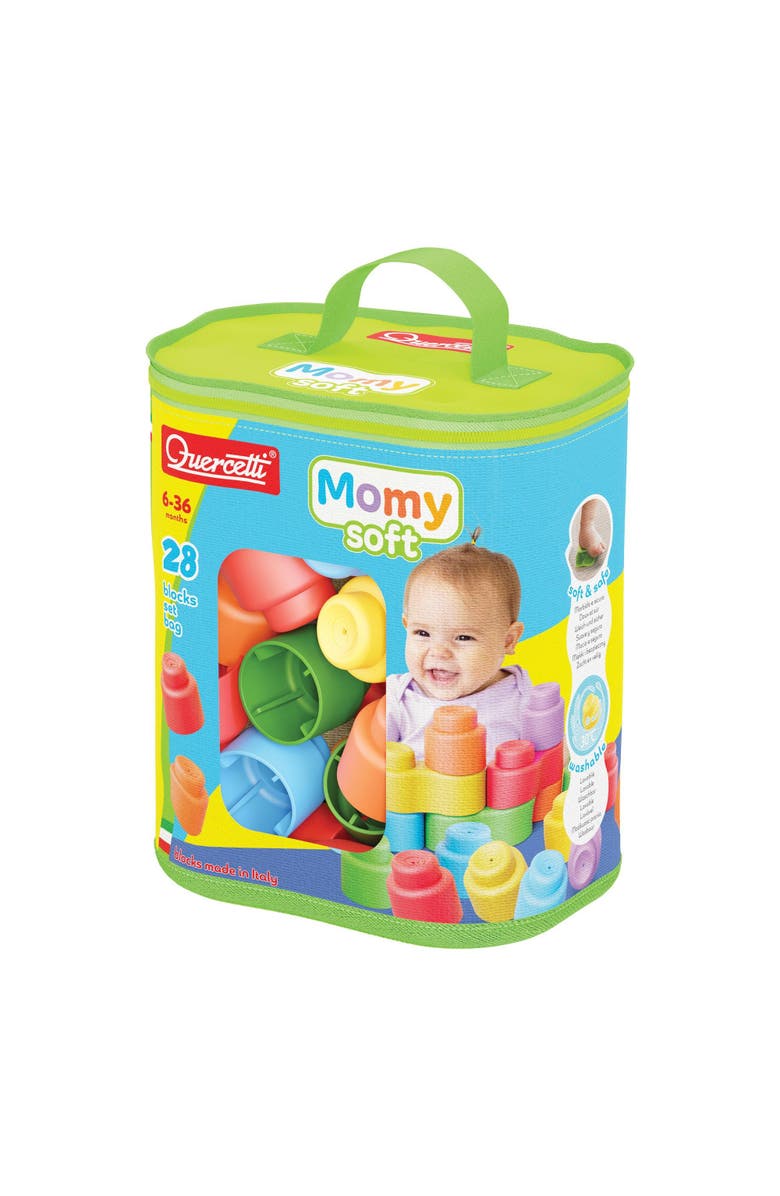 Quercetti Soft Stack Baby Bricks - 28 Pieces, Alternate, color, Multicolored