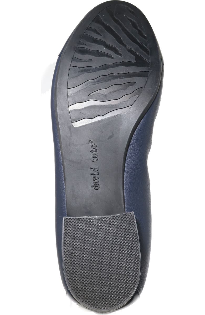 David Tate Nicole Cap Toe Flat, Alternate, color, Navy / Bone Pat