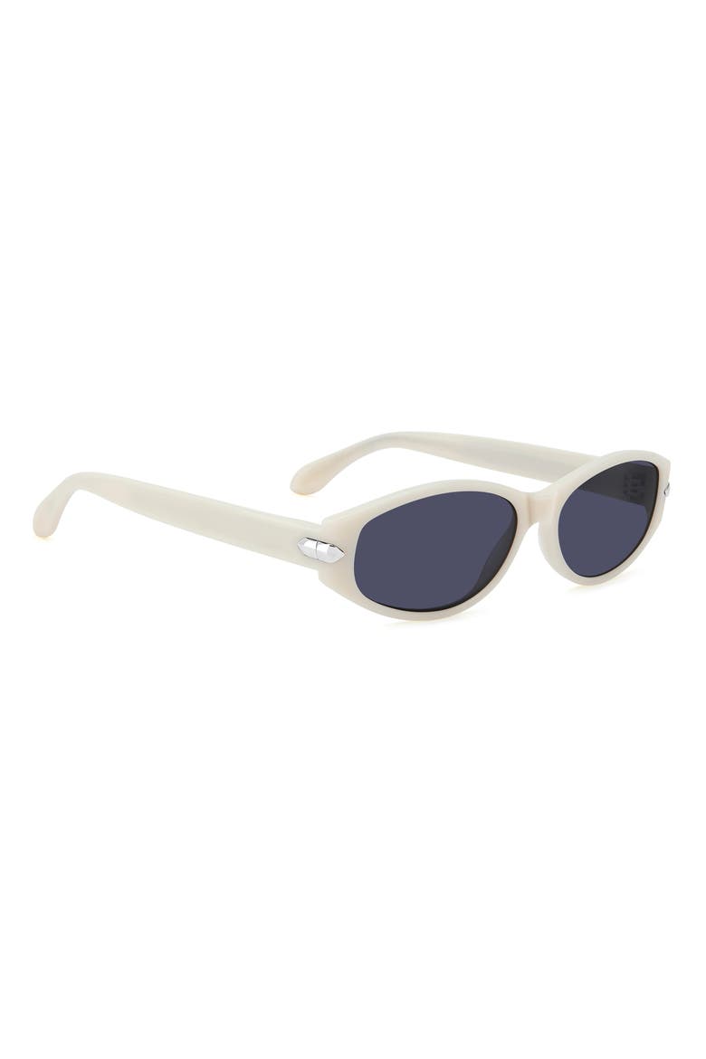 58mm Oval Sunglasses, Alternate, color, IVORY/ BLUE