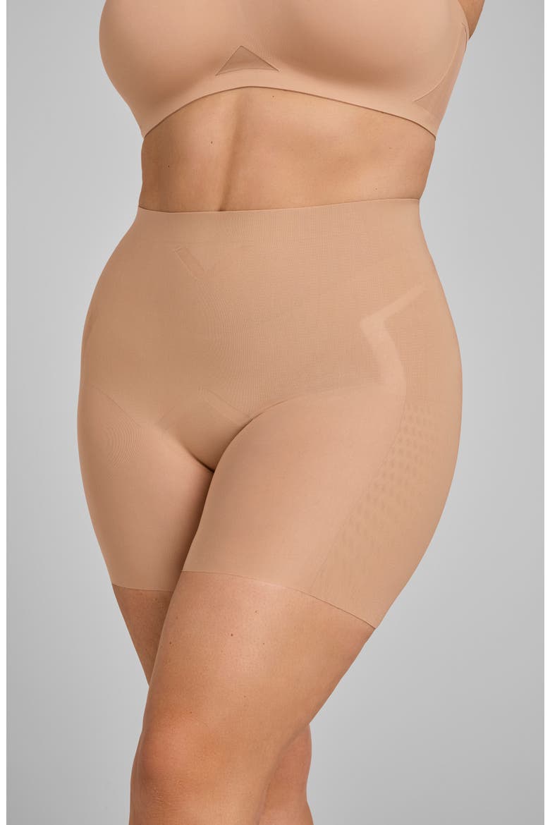 Meshsculpt Mid Rise Shaper Shorts, Alternate, color, SAND