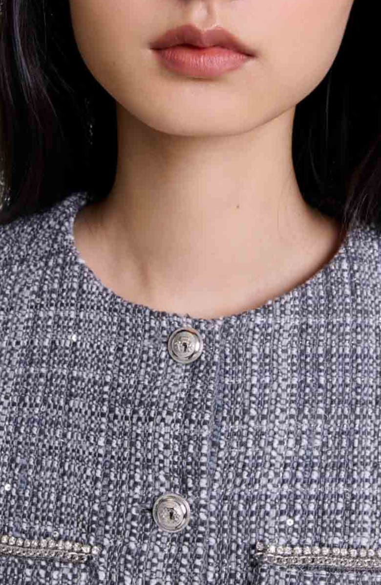 maje Tweed dress, Alternate, color, 